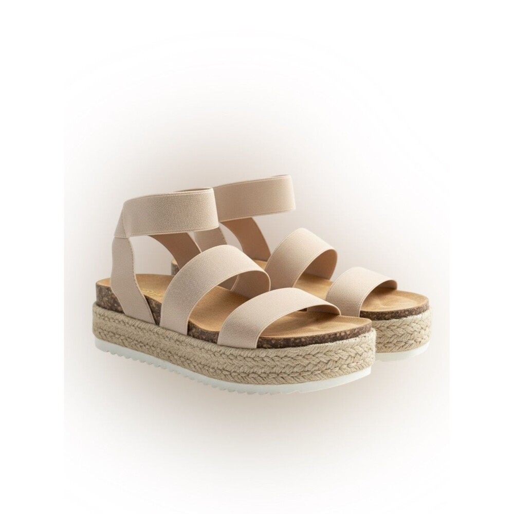 Steve Madden Women's Kimmie Blush Nude Espadrille Platform Sandals Size 7 NWOB - Picture 2 of 13